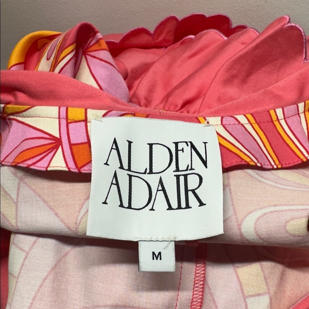 Alden Adair Piper Dress Groovy Baby Scalloped Collar Retro Paisley Pink Medium - Picture 8 of 11